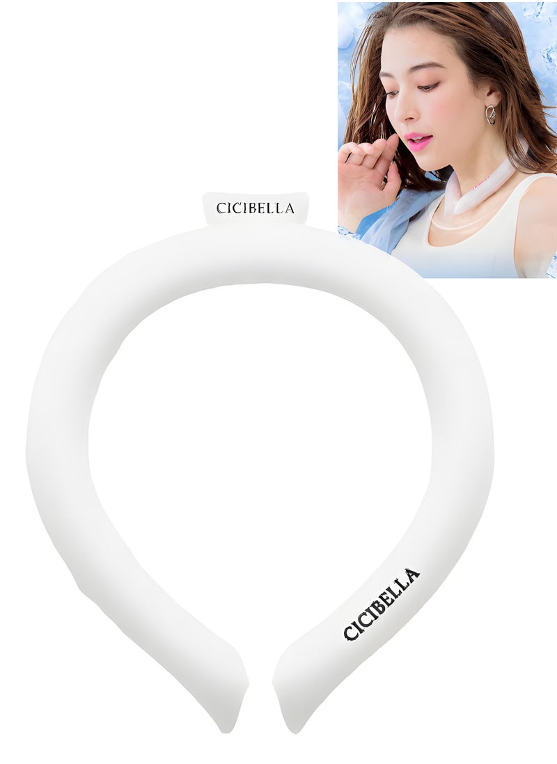 CICIBELLA Ice Neck Cooling Tube - Reusable Cooling Neck Ring for Summer Heat - Wearable and Hands-Free Sports Neck Cooler for Outdoor Indoor - Pure White  - Image 1