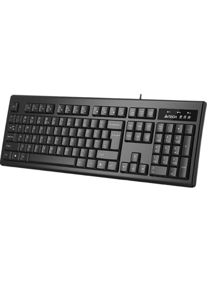 A4TECH A4Tech Wk-100 Wired Keyboard, Office Typing Membrane Keyboard, Laptop External Desktop Computer Universal Keyboard, 104 Keys, Usb Interface, Black - Image 2