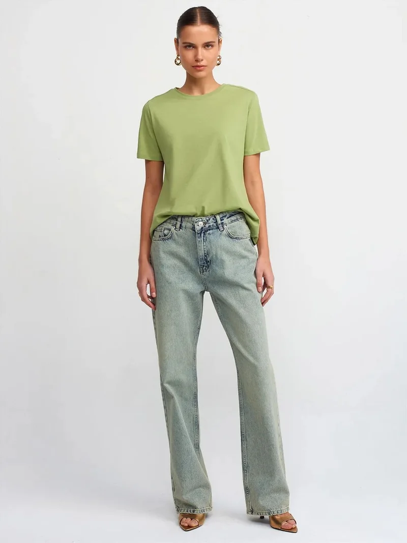 ديلفين DILVIN Low-Waist Straight-Leg Cotton Jeans