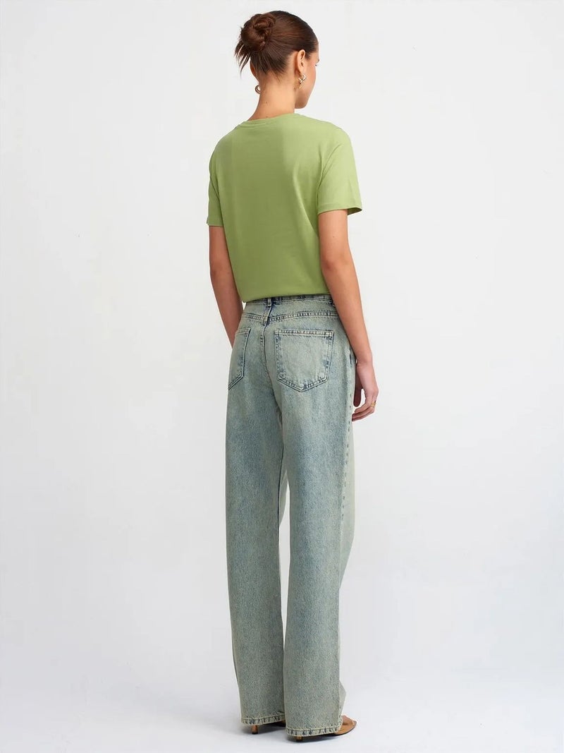 DILVIN Low-Waist Straight-Leg Cotton Jeans - Image 2