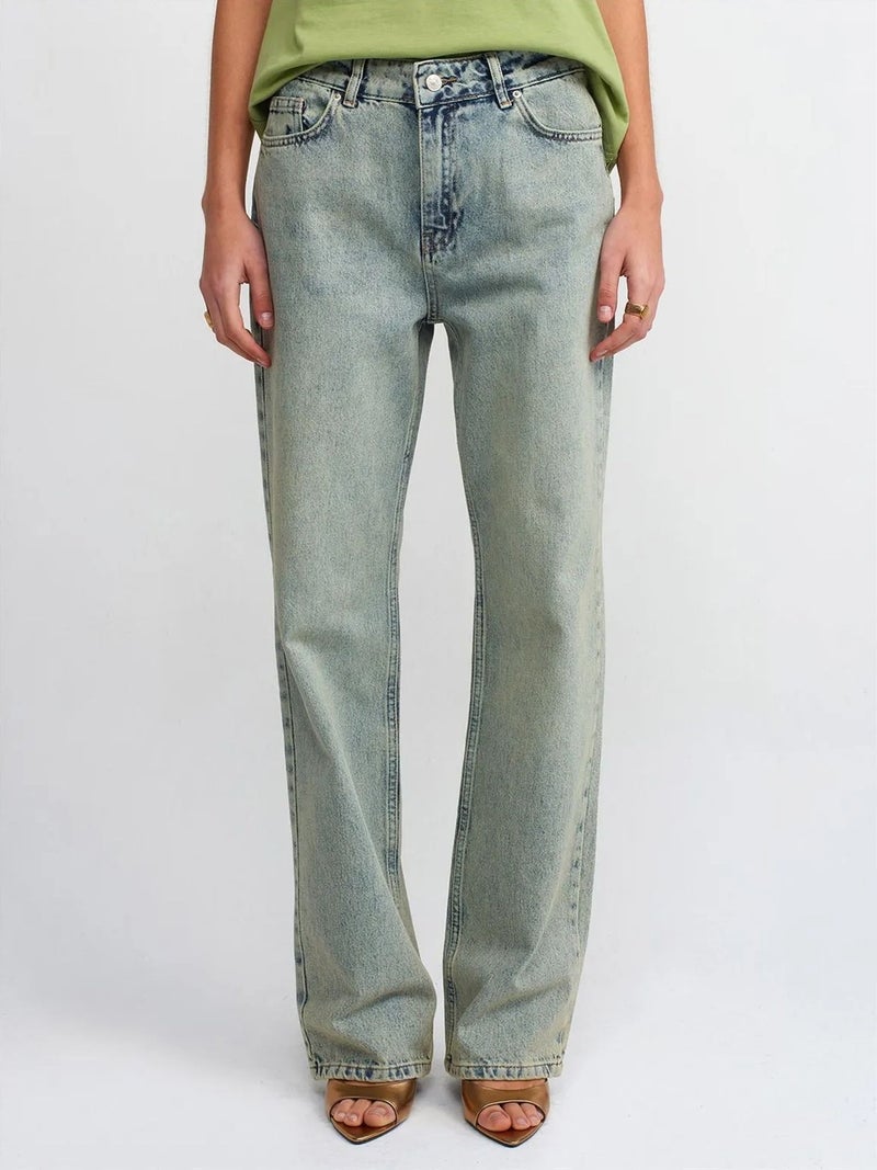 DILVIN Low-Waist Straight-Leg Cotton Jeans - Image 3