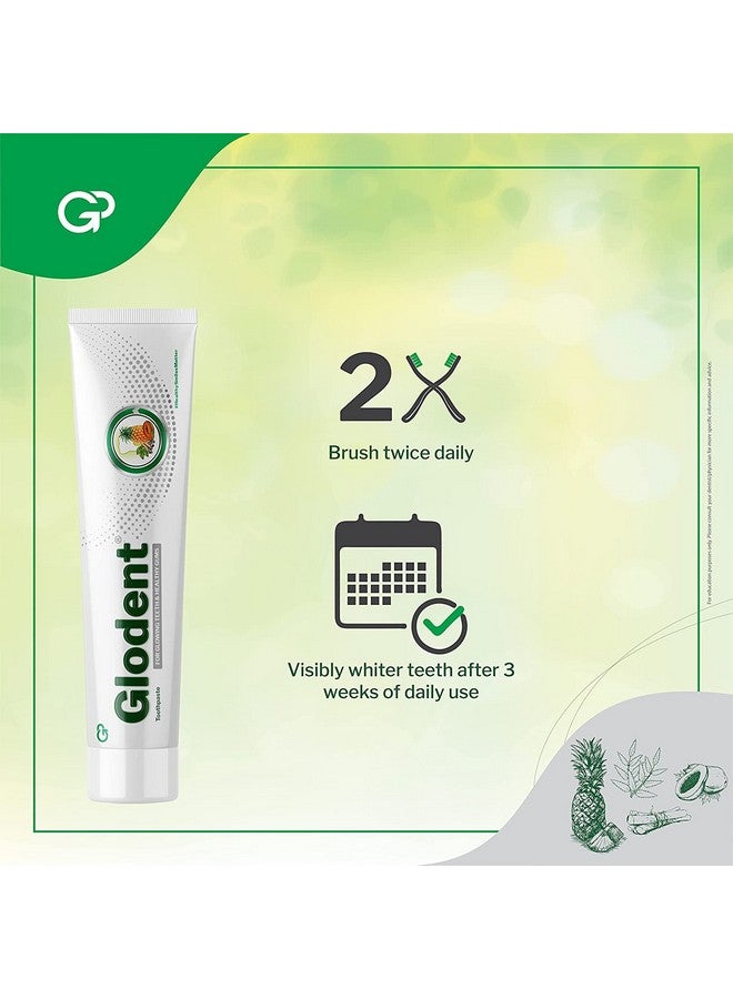Glodent Teeth Whitening Toothpaste | Plaque Remover | Gum Care | Anticavity Tooth paste | Natural Xylitol Extracts, Neem, Pineapple, Papaya, and Miswak | Vegan-friendly Oral Care (Pack of 4) 70g each - Image 4