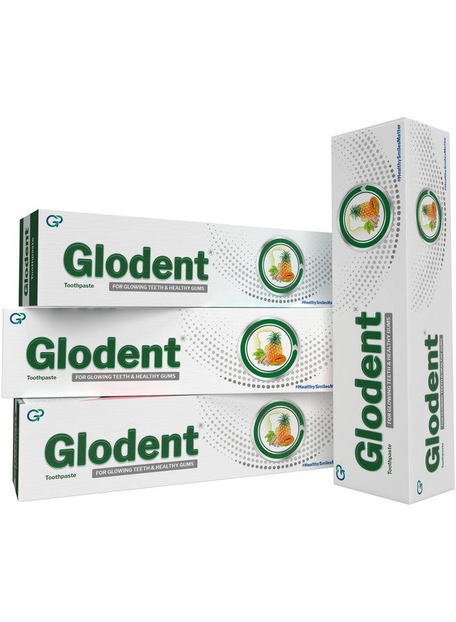 Glodent Teeth Whitening Toothpaste | Plaque Remover | Gum Care | Anticavity Tooth paste | Natural Xylitol Extracts, Neem, Pineapple, Papaya, and Miswak | Vegan-friendly Oral Care (Pack of 4) 70g each - Image 1