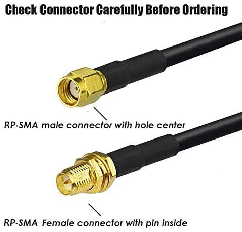 CORONIR 33ft WiFi Antenna Extension Cable Coaxia RP Male to Female Connector for Wireless LAN Router Bridge Cellular Antenna Extension Cable Security IP Camera Extension - Image 3