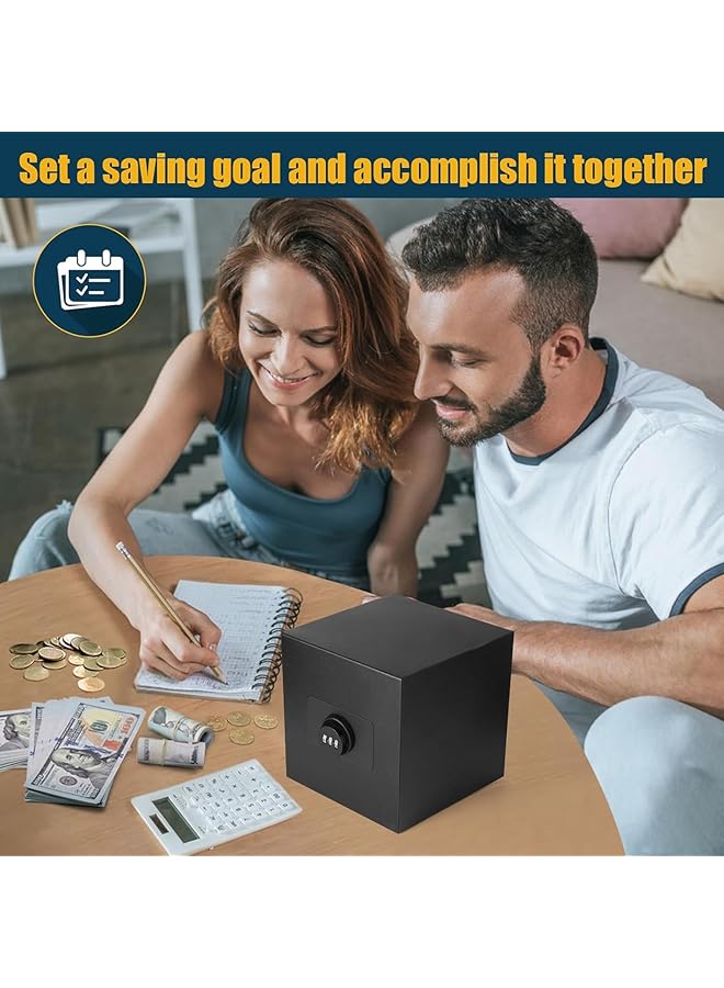 إيروريكس حصالة نقود معدنية للكبار والأطفال قابلة لإعادة الاستخدام من الفولاذ المقاوم للصدأ مع كلمة مرور وصندوق توفير نقود معدني مع قفل مركب لتوفير النقود، صندوق توفير نقود غير قابل للكسر مقاس 5.9 بوصة لتوفير النقود - Image 2