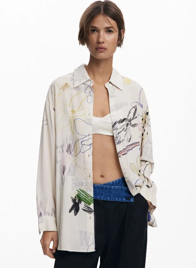 DESIGUAL Fluid Collage Shirt