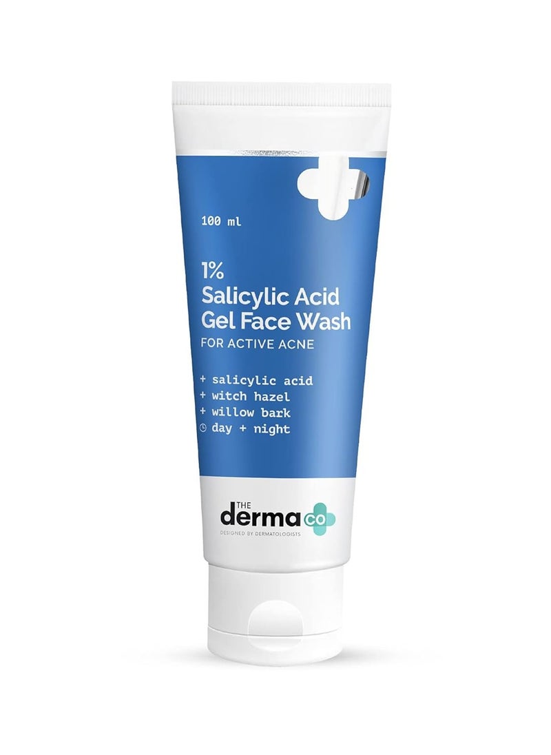 THE derma Co 1% Salicylic Acid Gel Face Wash for Acne | Deeply Cleanses & Exfoliates | Helps Reduce Acne & Controls Oil Production | 3.38 Fl Oz/100ml  - Image 1