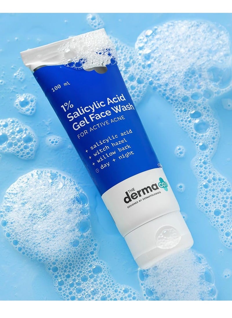 THE derma Co 1% Salicylic Acid Gel Face Wash for Acne | Deeply Cleanses & Exfoliates | Helps Reduce Acne & Controls Oil Production | 3.38 Fl Oz/100ml  - Image 3