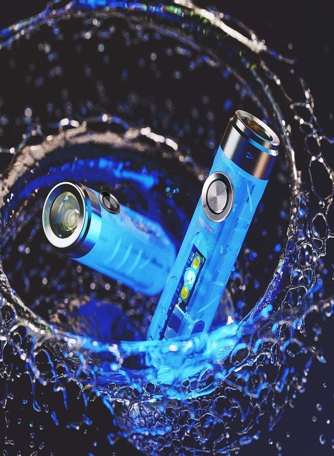 مصباح يدوي RovyVon Aurora A7 G4 بسلسلة مفاتيح، قابل لإعادة الشحن عبر USB C، بحد أقصى 650 لومن، مصابيح يدوية فائقة السطوع مع EDC صغير الحجم، 8 أوضاع، أزرق متوهج، مثالي للهدايا والتخييم وحالات الطوارئ في الهواء الطلق - Image 1