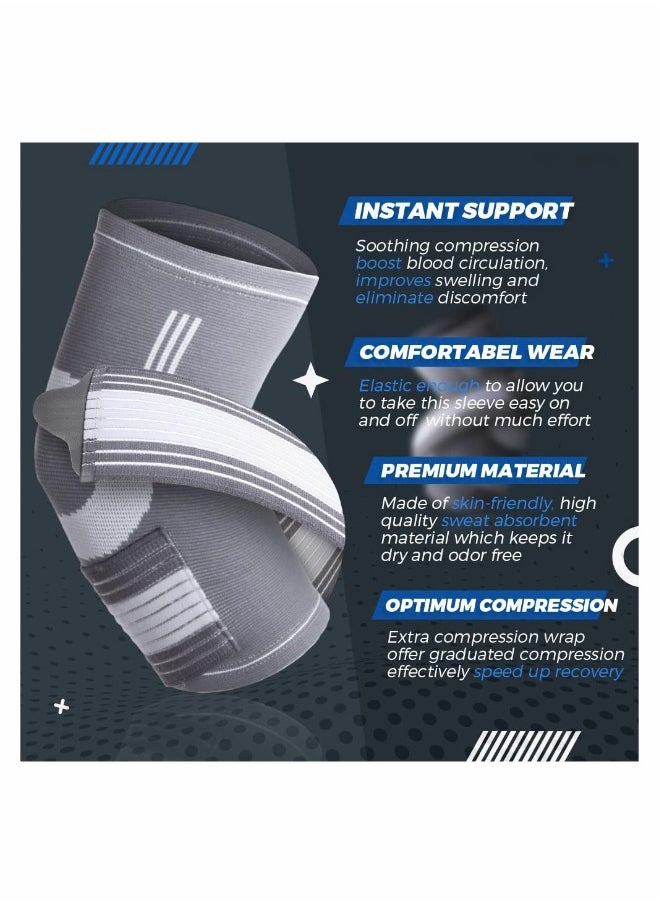 Generic Elbow Compression Sleeve with Adjustable Strap for Men and Women, Support Brace for Tennis Elbow (2XL/3XL) - Ideal Arm Support for Active Lifestyles.  - Image 3