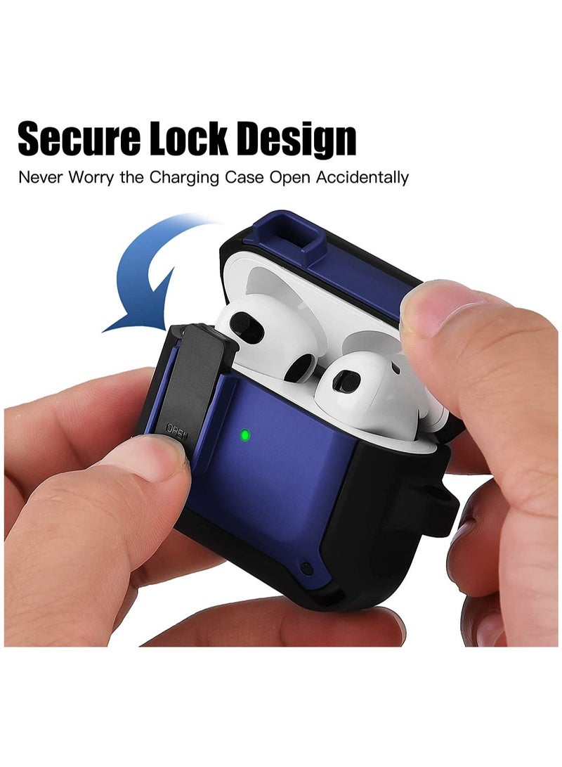 Lock Design Airpdods 3 case,RGBWIND Air Pod 3rd (2021) Cover with Keychain,Hard Protective Skin for Airpod 3 Charging Case,LED Visible - Image 2