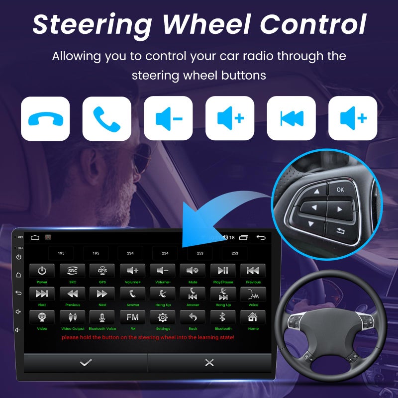 Jerqry 4Core+64G ROM Car Radio Stereo for Dodge Ram 1500 2500 3500 2009-2012 : 7 Inch 1280 * 800 IPS Touchscreen Wireless CarPlay Android Auto with GPS 5G WiFi Bluetooth HD Backup Camera FM - Image 3