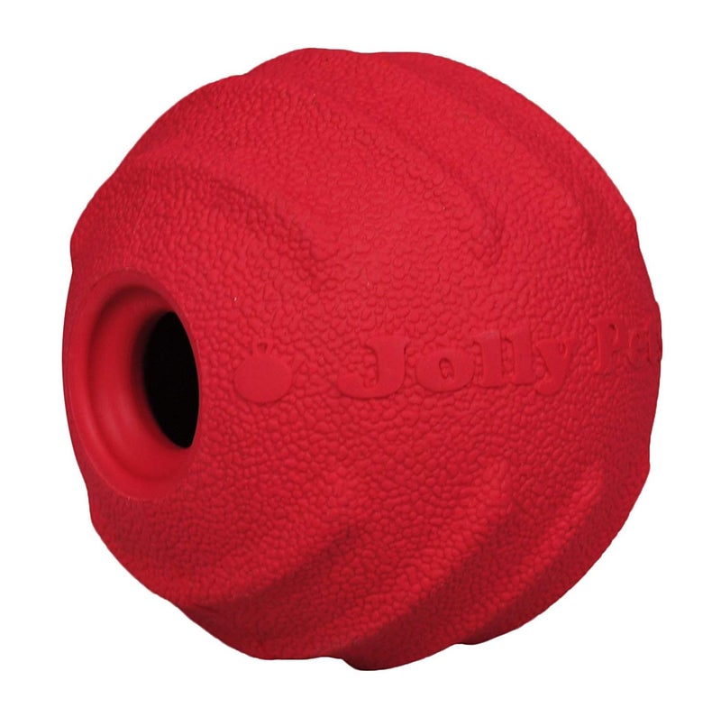 Jolly Pets Tuff Tosser Bouncing Ball Tog ToyTreat Holder 4 Inches Red All Breed Sizes - Image 2
