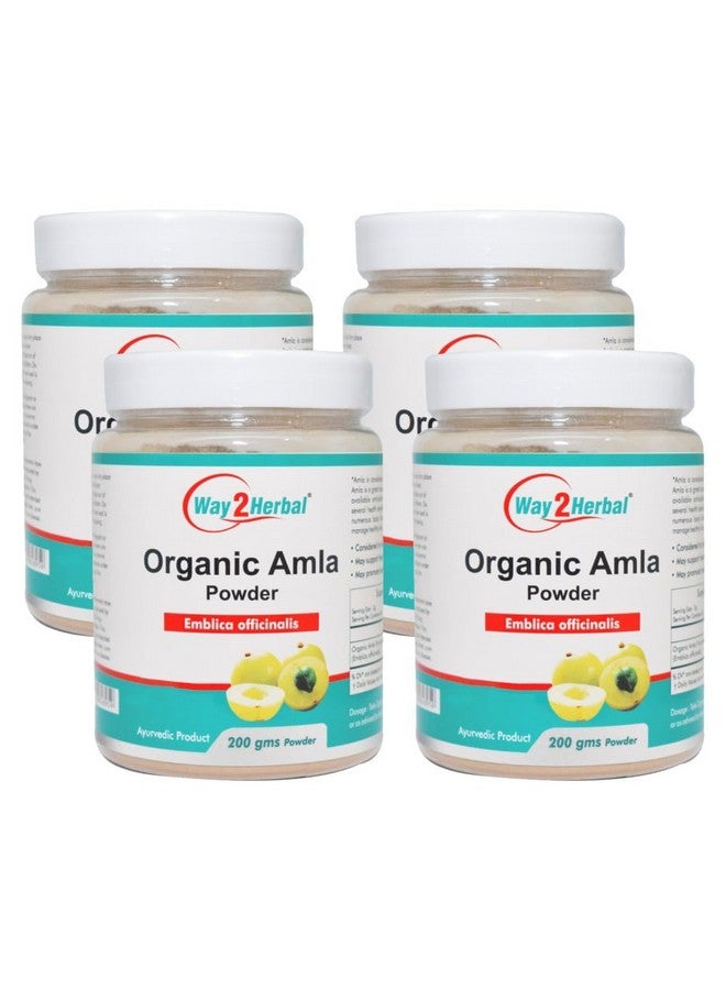 Way2Herbal Organic Amla Powder 200 gram - Pack of 4 - Image 1