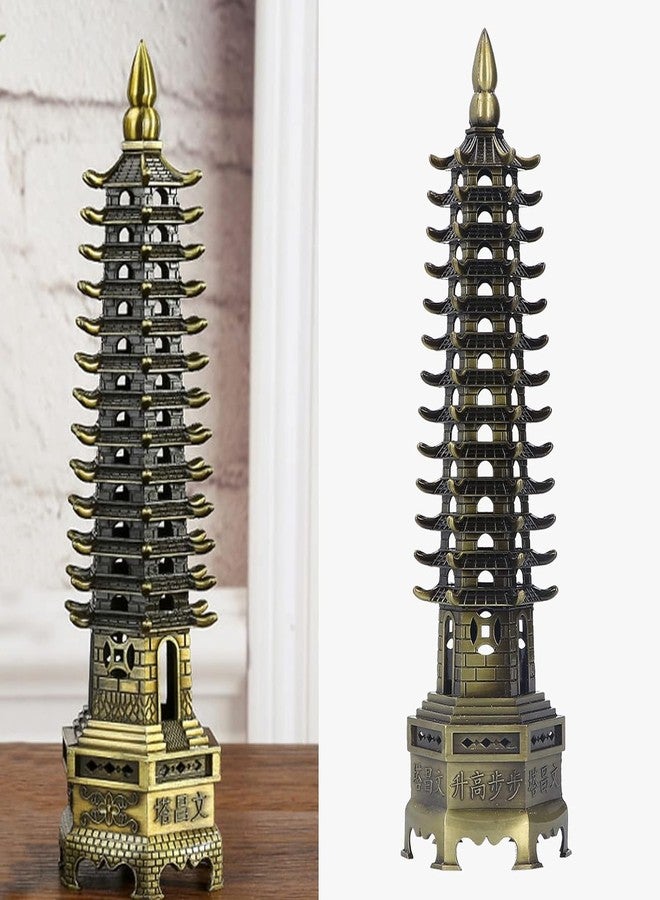 AUGEN تمثال مصغر معدني تذكاري من AUGEN برج Wenchang Tower Gold2 مقاس 13 سم (7161A) - Image 3