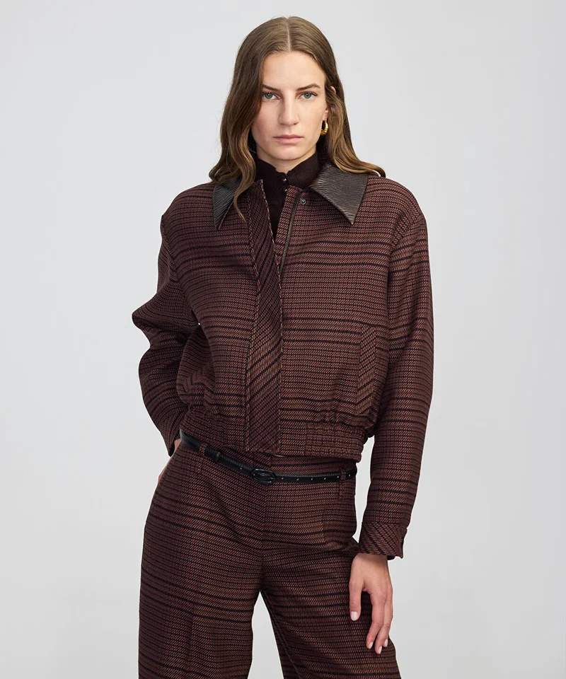 Ipekyol Contrast Collar Checked Jacket