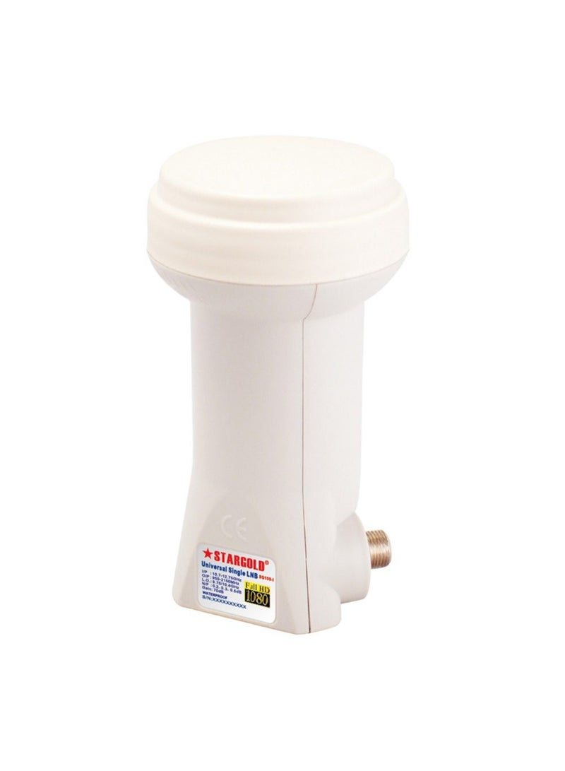 Stargold ستارغولد 70 ديسيبل طبق الأقمار الصناعية العالمي اتجاه واحد LNB مفرد لحل متوافق مع الأقمار الصناعية المتعددة واتصال بسيط مع استقبال رقمي عالي الجودة