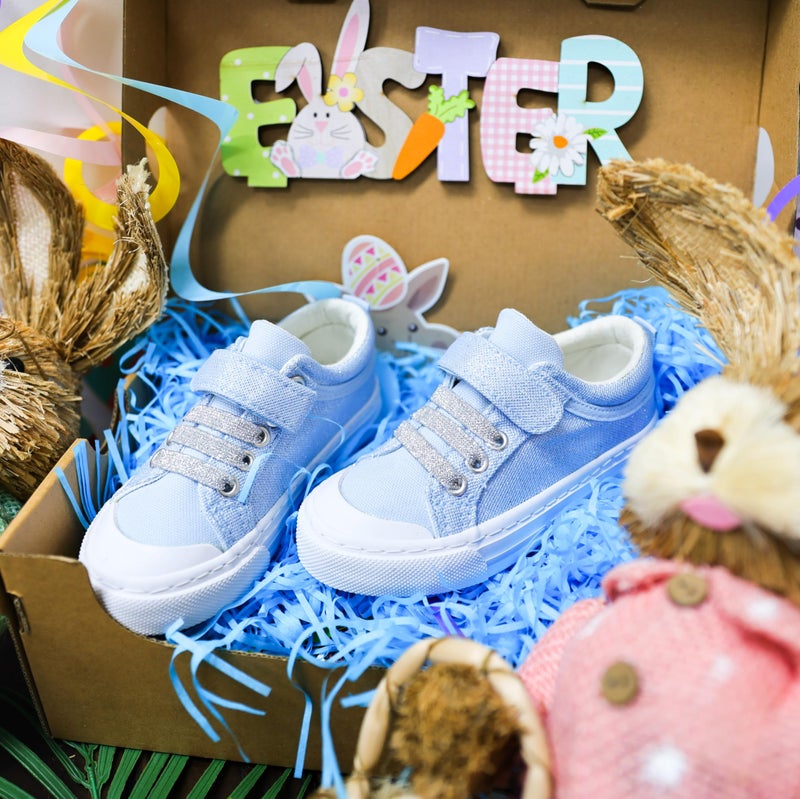 Toandon Toddler Boys Girls Kids Sneakers Walking Shoes Child Straps Buckle Hoop and Loop Low Top Non Slip Lightweight Sparkly Breathable Casual Fashion Outdoor Glitter Blue Size 10 - Image 2