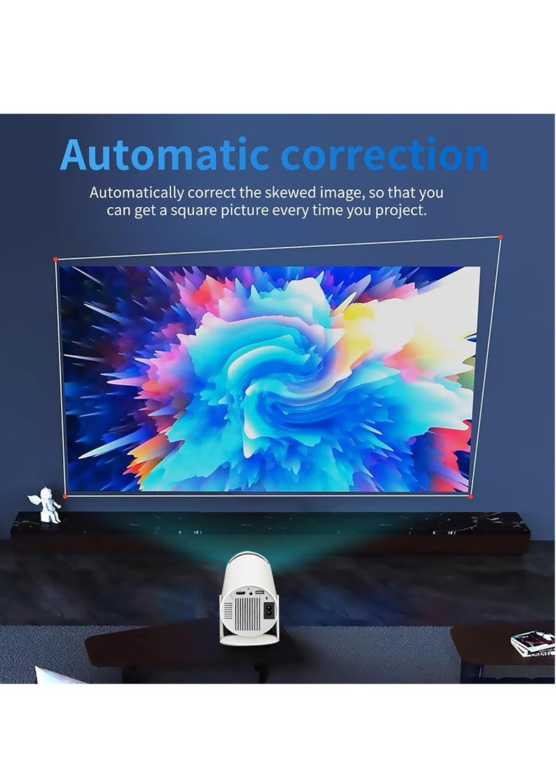 جهاز عرض صغير محمول 5G Wifi 6 Android 11، جهاز عرض صغير يدعم 4K/Auto Keystone، مسرح منزلي متوافق مع هواتف iOS/Android، جهاز عرض ذكي مع تطبيقات Google (مع ألعاب)