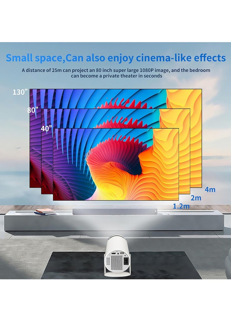 جهاز عرض صغير محمول 5G Wifi 6 Android 11، جهاز عرض صغير يدعم 4K/Auto Keystone، مسرح منزلي متوافق مع هواتف iOS/Android، جهاز عرض ذكي مع تطبيقات Google (مع ألعاب)