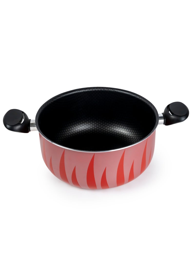SENSTAN Flame Design Non-Stick Casserole with Lid and, Stew Pot Suitable for Gas, Electric, Induction, and Ceramic Stove - 28cm - Image 2