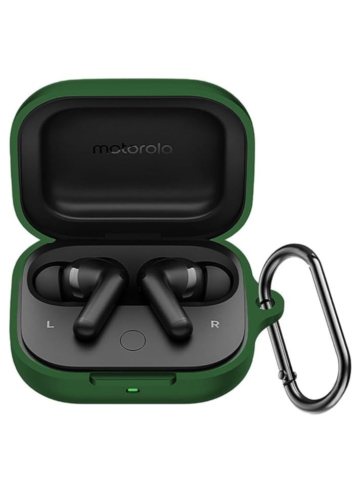 Protective Silicone Case for Motorola Moto Buds/Buds+ with Keychain Cover (Green)