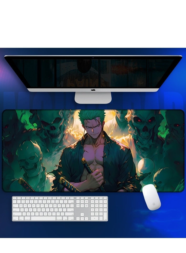 QZ Anime One Piece Mouse Pad, Extended Large Gaming Mouse Pad, Non-Slip Rubber Base And Stitched Edge Desk Pad For Computer Home Office Work And Study  - Image 1