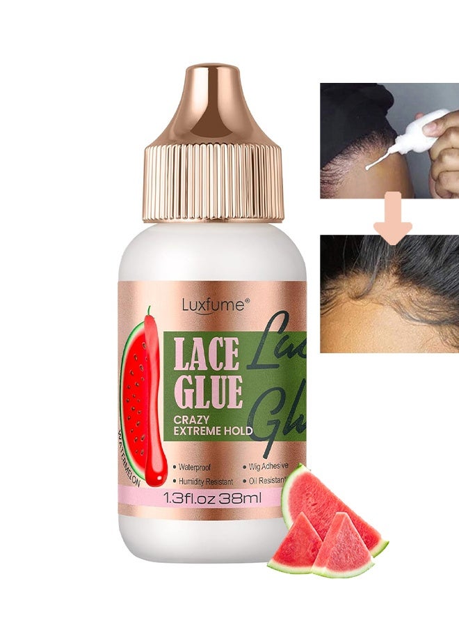 Luxfume Lace Glue ， Waterproof & Super Hold | Wig Glue for Front Lace Wig - Fast Drying, No Residue Formula, Watermelon Scented - Image 1
