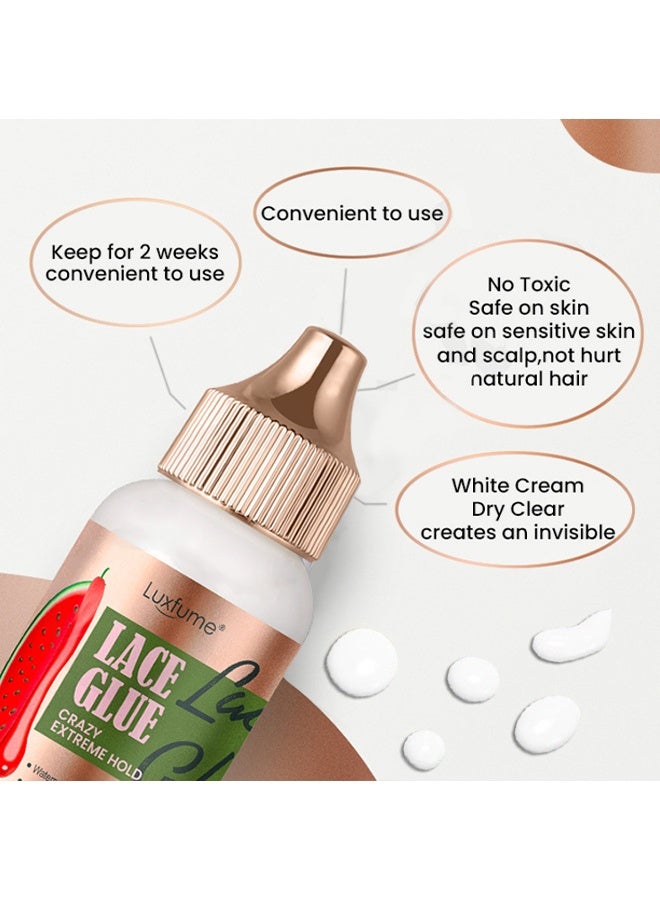 Luxfume Lace Glue ， Waterproof & Super Hold | Wig Glue for Front Lace Wig - Fast Drying, No Residue Formula, Watermelon Scented - Image 3