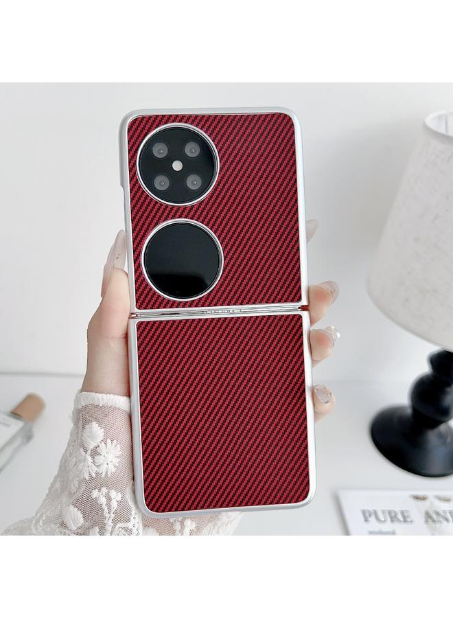 زبون جراب هاتف Huawei P50 Pocket Kevlar Carbon Fiber فائق النحافة ومقاوم للصدمات - Image 2