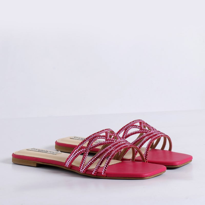 Crystalicious Hemal Handcrafted by Artisans Rhinestone Women Flats Cruelty-Free Comfort Sparkle & Modern Elegance - Image 3