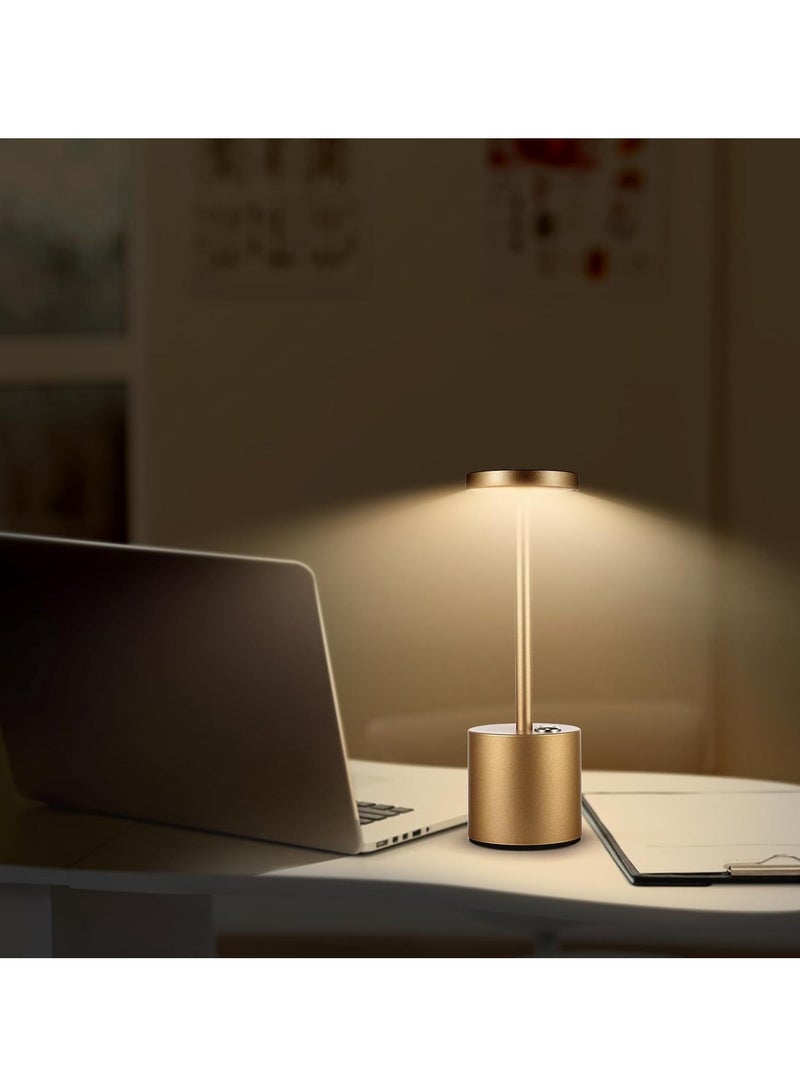 Rechargeable Cordless Table Lamps,3600mAh Portable Battery Operated LED Desk Lamps,3-Levels Stepless Dimmable Battery Powered Table Light for Restaurant/Bedroom