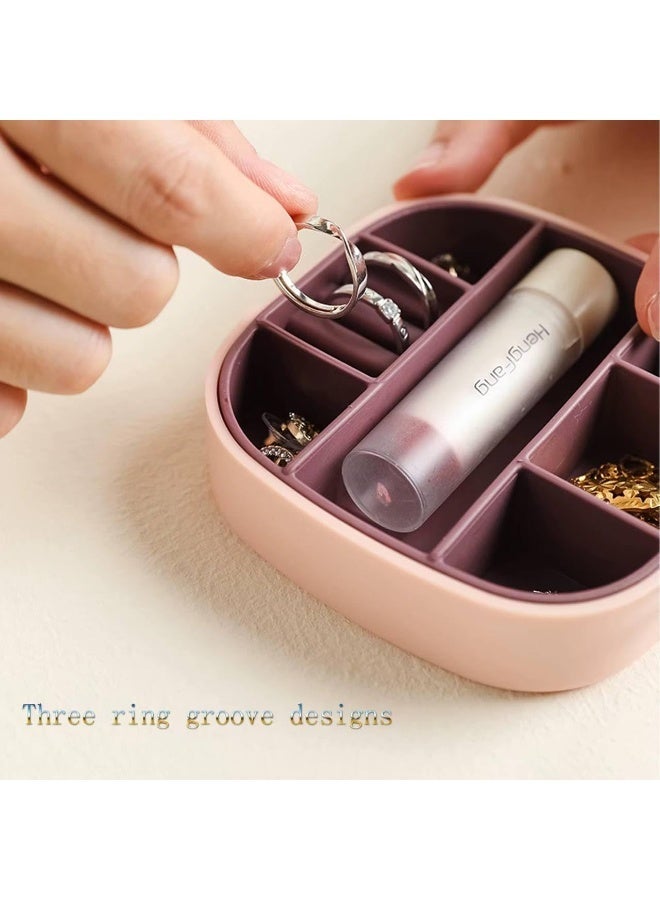 Portable Accessories Organizer with Mirror – Small Jewelry Storage Box, Lightweight Elegant Case for Handbag, Travel & Everyday Use - Image 5