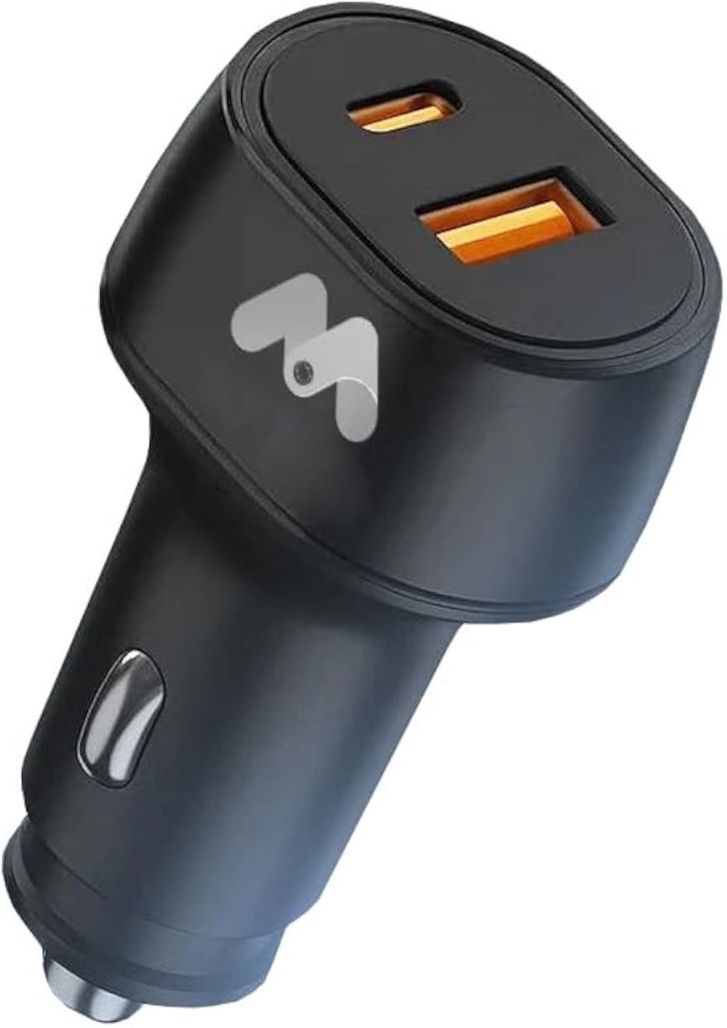 شاحن سيارة KM Technoloky Majen-tik M-CC02 (48 واط) ثنائي المنافذ فائق السرعة 2.0، PD 3.0 مع كابل USB إلى Type C