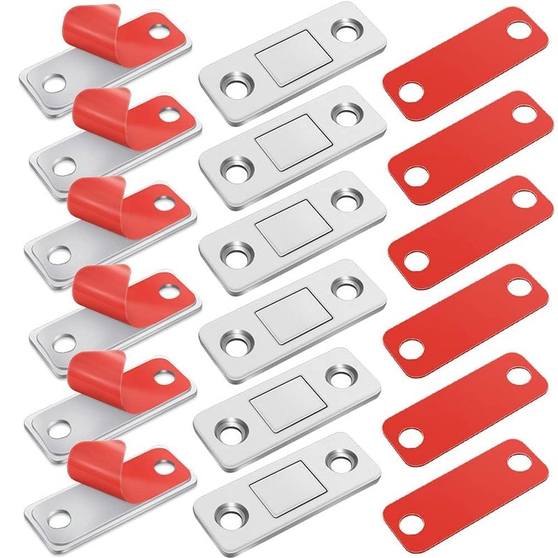 BESTAQUA BA 4 Pack Magnetic Door Catch Ultra Thin Cabinet Magnetic Catch with Strong Adhesive Sticker Screws Slim Drawer Magnets Locks Furniture Safety Latches for Kitchen Cupboard Closet  - Image 3