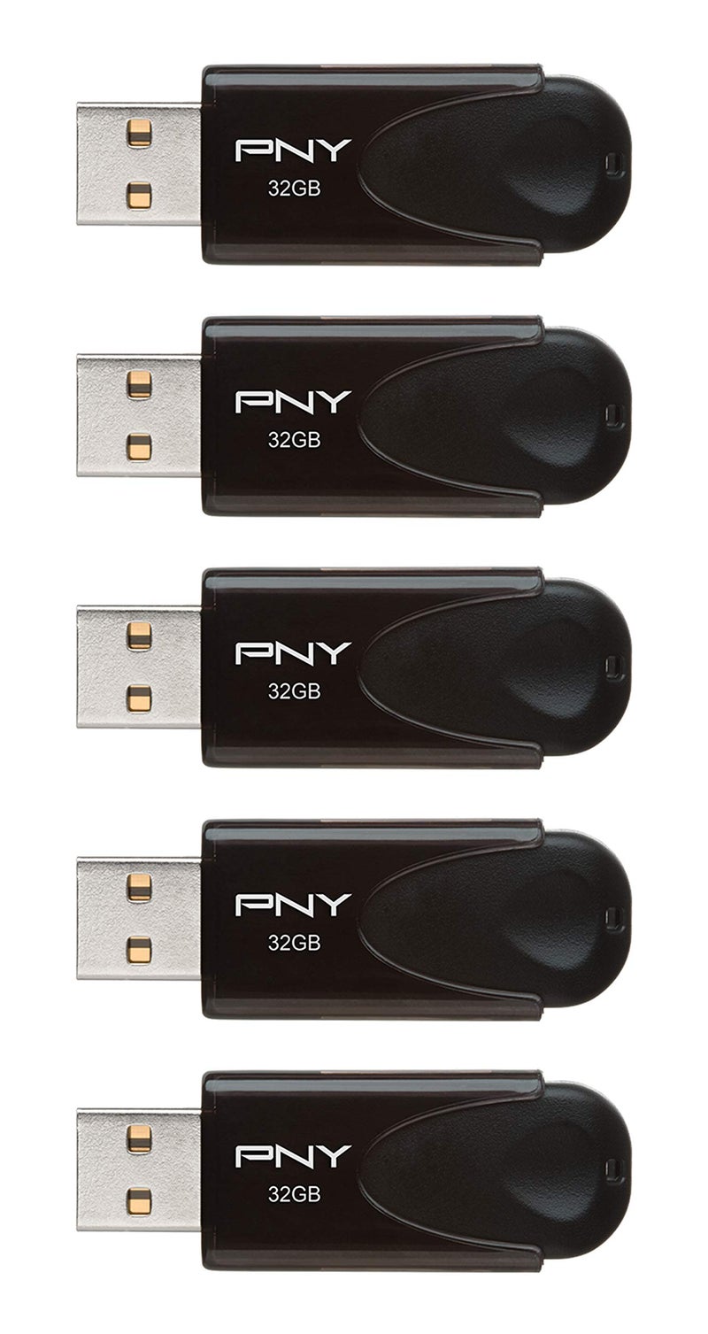 PNY 32GB Attaché 4 USB 2.0 Flash Drive, Black, (Pack of 5) - Image 3