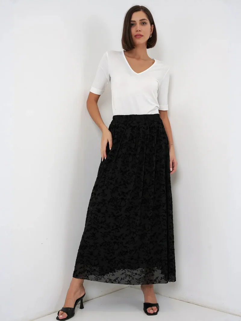 BIG DART BDART High Waist Floral Maxi Skirt