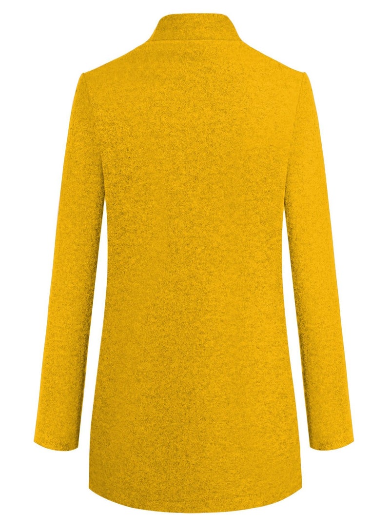 Loquat Fashionable Casual Coat Yellow - Image 2