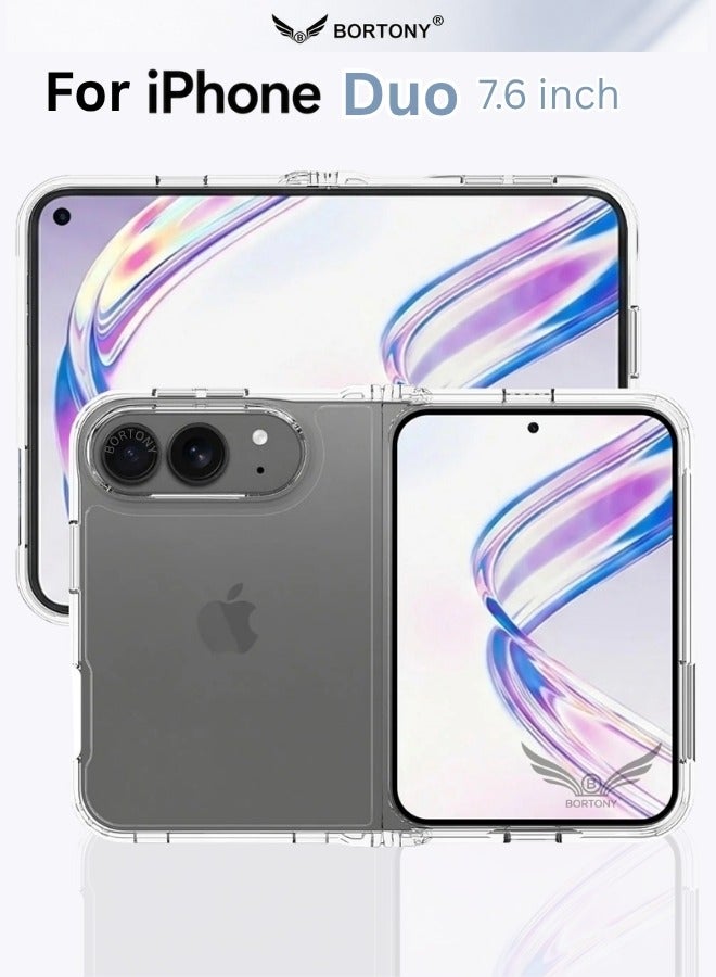 بورتوني حافظة iPhone Duo: تصميم نحيف، مقاومة للخدش والسقوط، غطاء قابل للطي، وحماية ضد الصدمات لهاتف iPhone Duo (مقاس 7.6 بوصة). - Image 1