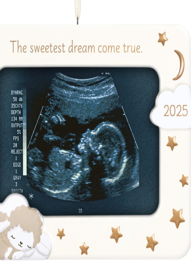 Hallmark Keepsake زينة عيد الميلاد التذكارية من هولمارك لعام 2025، إطار صور "أحلى حلم يتحقق" لعام 2025، مصنوع من البورسلين، هدايا للمواليد الجدد - Image 4