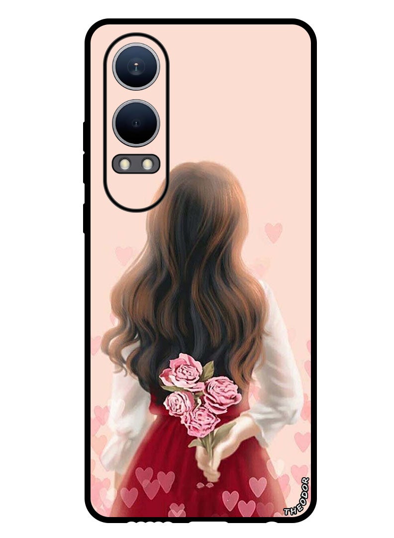 Theodor Protective Case Anti Scratch Shock Proof Bumper Cover For Oppo K12x (China) Girl Hiding Flowers - Image 1