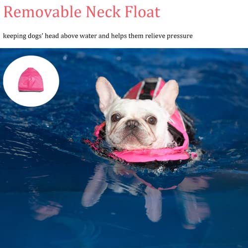 Mklhgty Dog Life Jacket, Reflective Dog Life Vest with Removable Neck Float High Buoyancy for Swimming and Boating, Ripstop Pet Safety Swimsuit Rescue Handle for Small Medium Large Dogs - Image 2