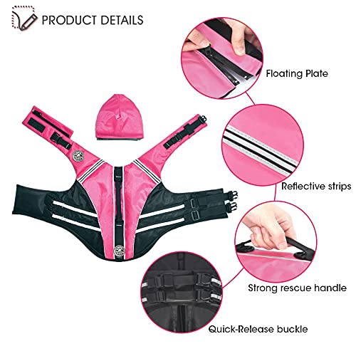 Mklhgty Dog Life Jacket, Reflective Dog Life Vest with Removable Neck Float High Buoyancy for Swimming and Boating, Ripstop Pet Safety Swimsuit Rescue Handle for Small Medium Large Dogs - Image 5