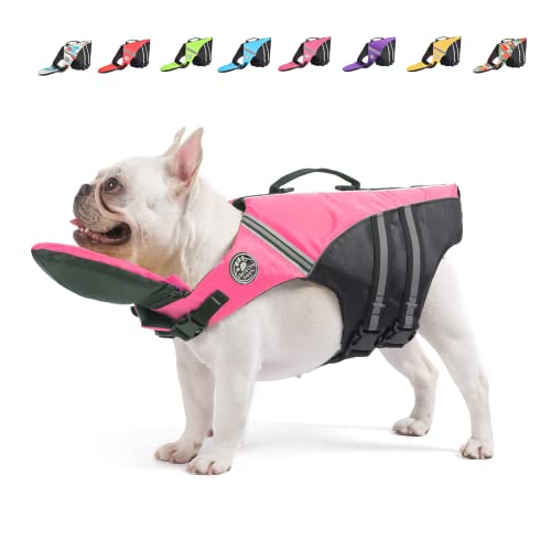 Mklhgty Dog Life Jacket, Reflective Dog Life Vest with Removable Neck Float High Buoyancy for Swimming and Boating, Ripstop Pet Safety Swimsuit Rescue Handle for Small Medium Large Dogs - Image 1
