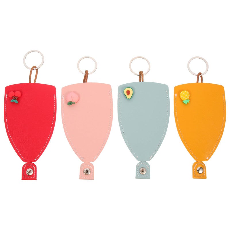 VALICLUD 4pc مجموعة أغطية مفاتيح السيارة المصنوعة من الجلد البولي يوريثان (Pu) - غطاء قابل للسحب لمفتاح السيارة - Image 2