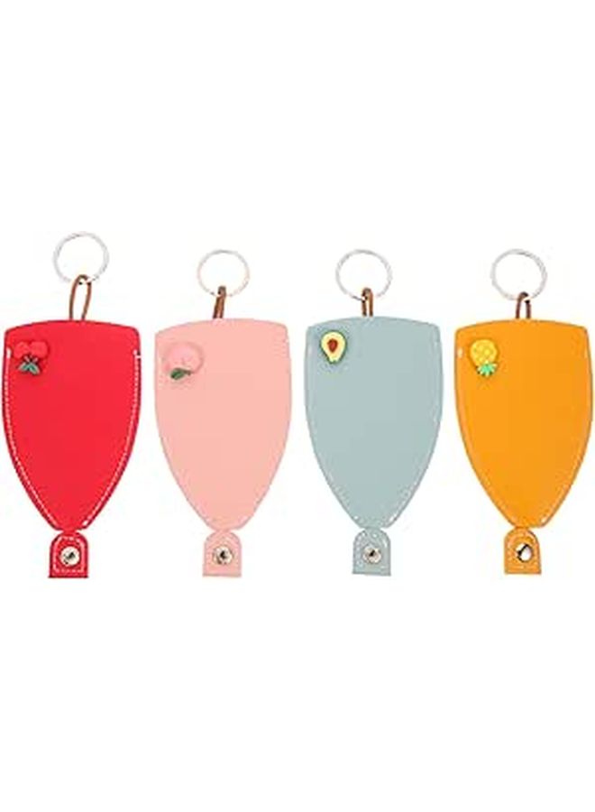 VALICLUD 4pc مجموعة أغطية مفاتيح السيارة المصنوعة من الجلد البولي يوريثان (Pu) - غطاء قابل للسحب لمفتاح السيارة - Image 1