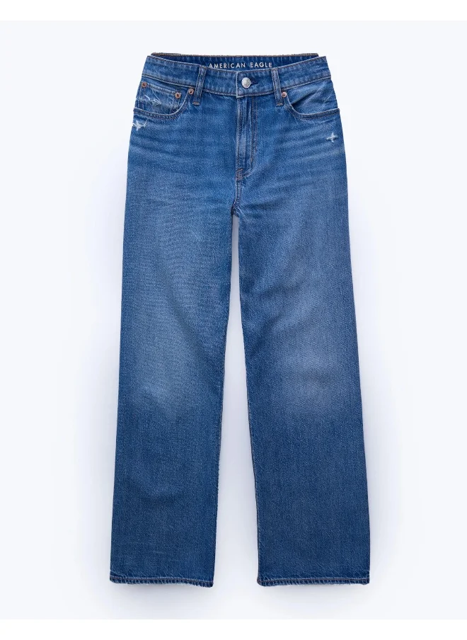 امريكان ايجل AE Strigid Super High-Waisted Baggy Wide-Leg Jean