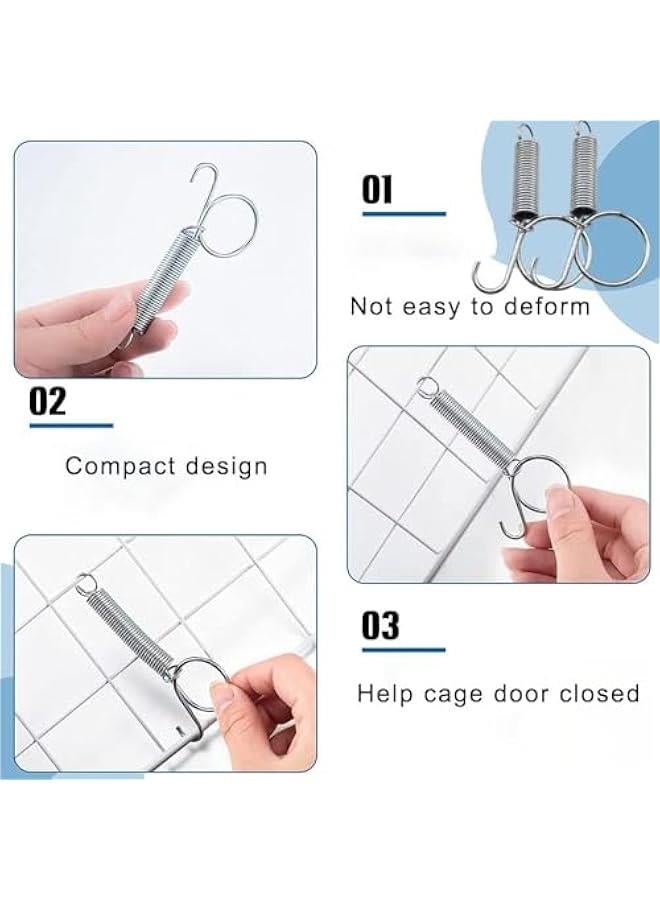 HOOKOR 4Pcs Spring Cage Latch,Multifunctional Cage Door Spring,Hook Metal Finger Spring,Latch Hook for Fixing Pet Cage Door - Image 5