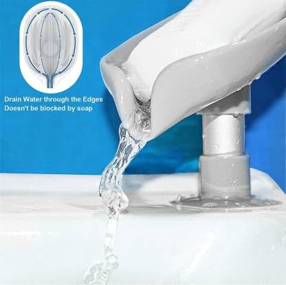 ECODEX ECODEX Unique Creative Lotus Leaf Shaped Standy Soap Holder Box Cup Home Bathroom Kitchen Silicone Plastic Self Draining Rod Punch Stand-PO2 - Image 4