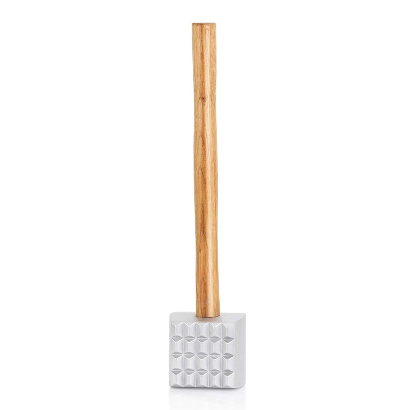 New Star Foodservice 36398 Wood Handle Aluminum Meat Tenderizer/Mallet/Hammer, 13-Inch Overall - Image 2